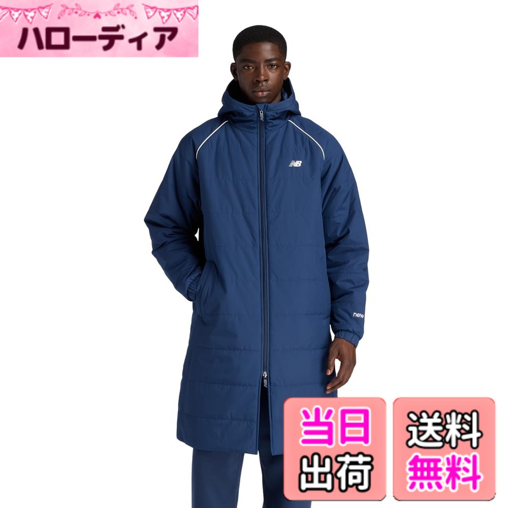 【貨物輸送無料】new balance(ニュー平衡にする) ベンチコートパデッドコート ロング 中綿 防寒用 メンズ (AMJ53173)メンズ 色：NNY(NB米国海軍)、大きさ：M