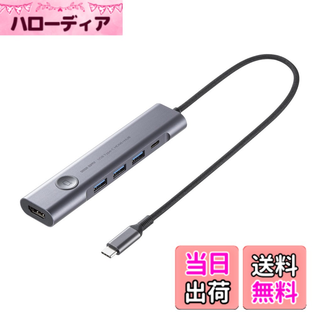 【貨物輸送無料】サンワサプライ USB Type-Cこしき 色：ガンメタリック、大いさ：HDMI取り替えっこ:有