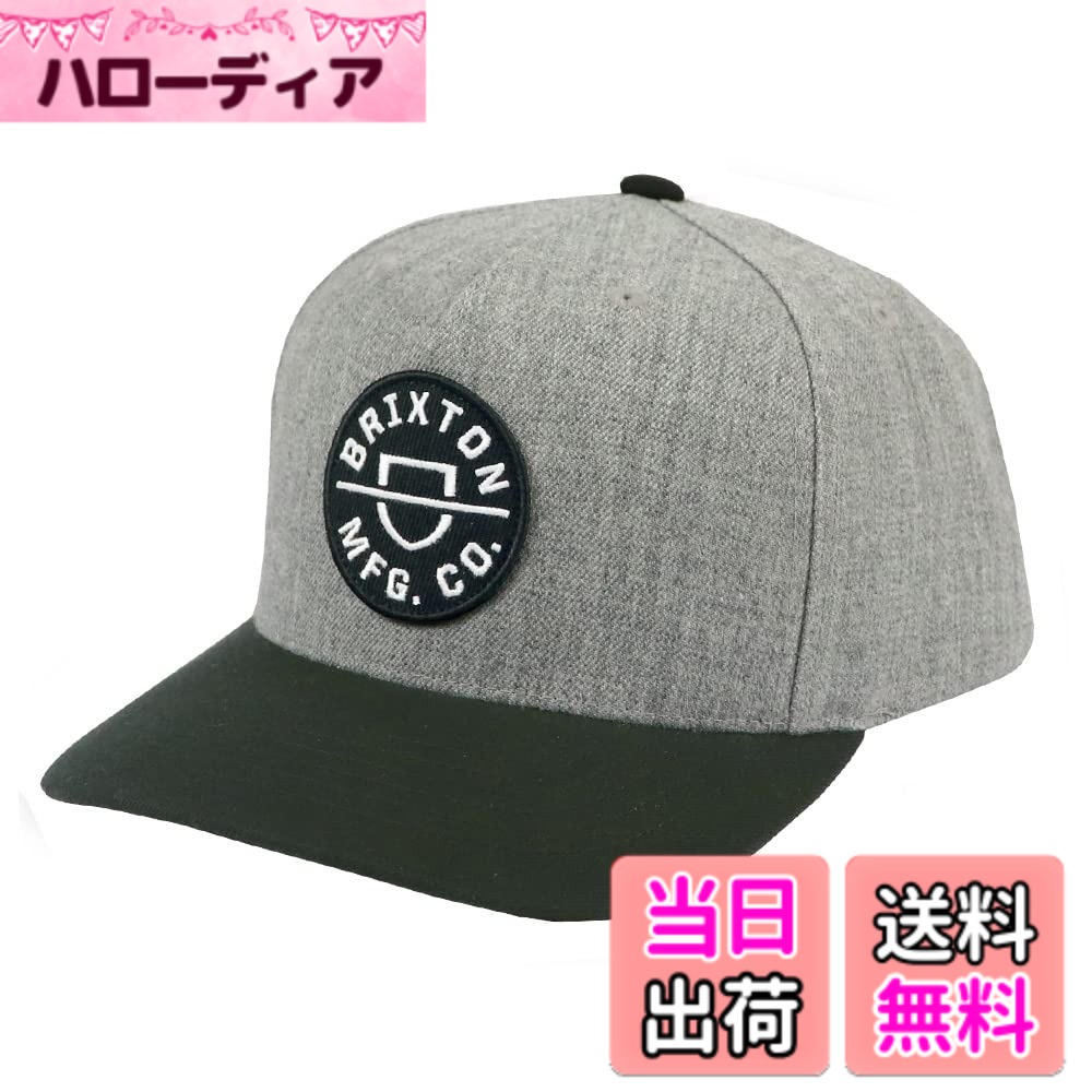 【送料無料】[ブリクストン] キャップ メンズ CREST C MP SNBK CAP 帽子 スナップバック スケーター スケートブランド [並行輸入品] 色：ヘザーグレー/ブラック、サイズ：Free Size