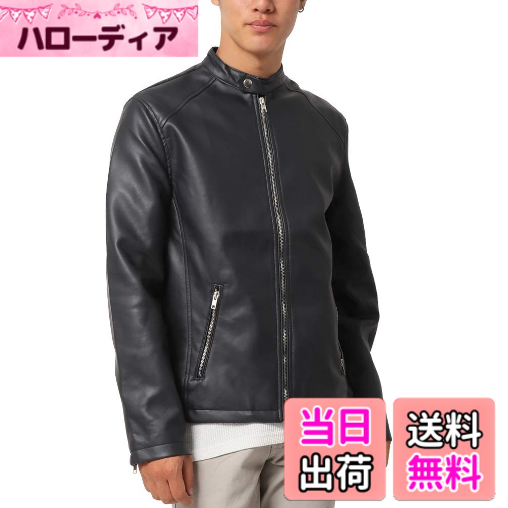 【送料無料】[アーケード] メンズ ライダースジャケット PUレザー レザージャケット ジャケット 革ジャン 色：ブラック(シングル)、サイズ：LL