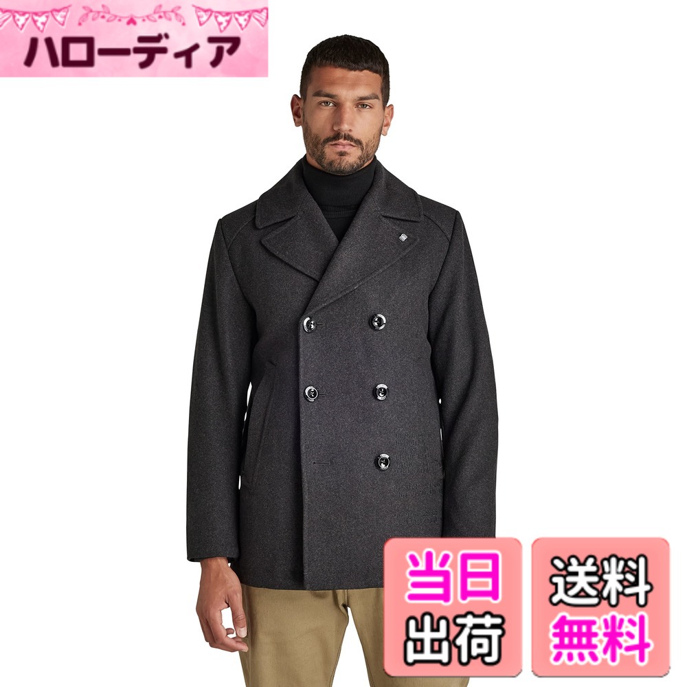 【貨物輸送無料】[ジースターロゥ] ピーコート メンズ 羊毛 Wool Peacoat 色：shadow htr、大きさ：L