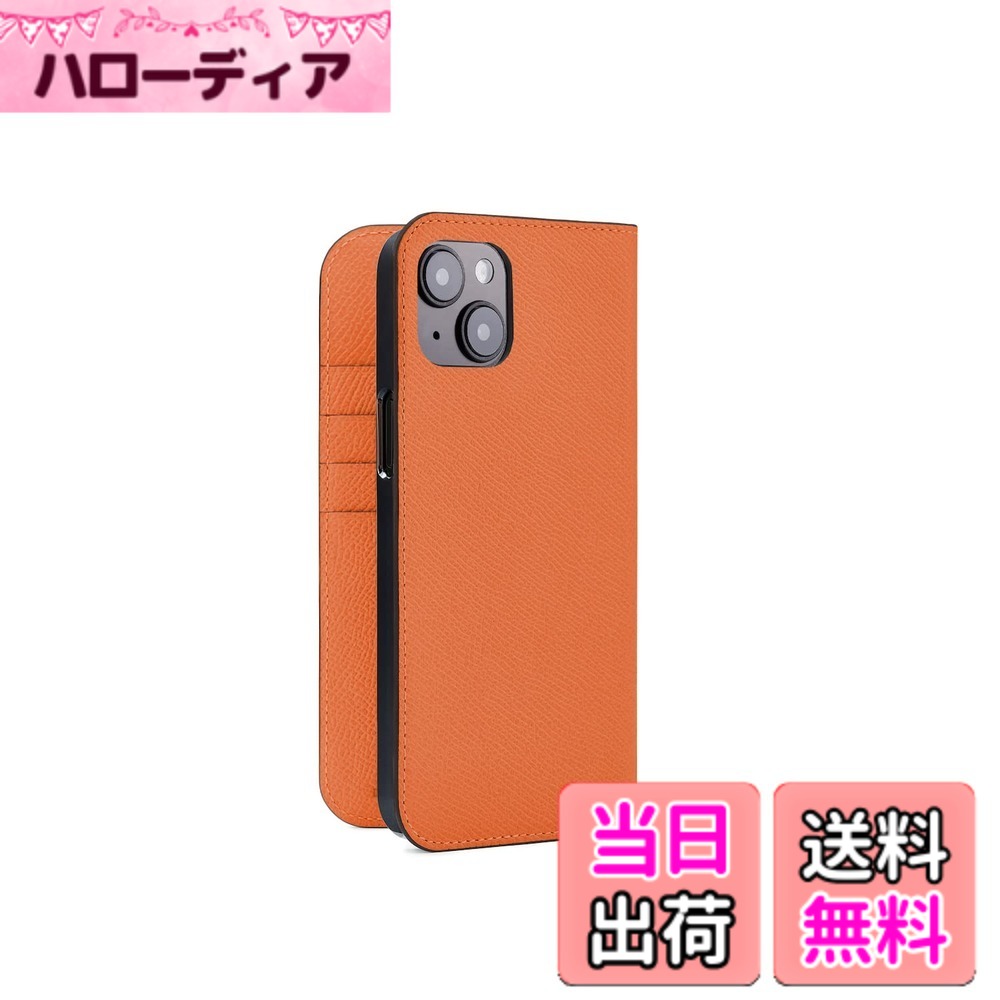 【送料無料】【ボナベンチュラ】 ダイアリーケース (iPhone 14 Plus, オレンジ) ノービレレザー(ノブレッサレザー)スマホケース ヨーロッパ最高級レザー 本革 MagSafe対応 プレゼント ギフト iPhone 14 Plusケース BODN14PL-OR 色：オレンジ、サイズ：iPhone 14 Plus