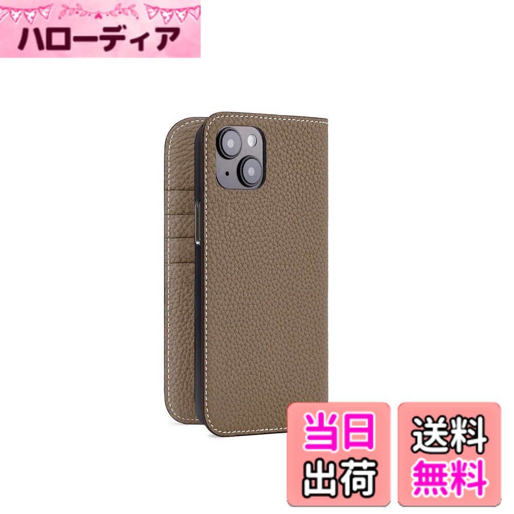 【貨物輸送無料】【ボナベンチュラ】当用日記入れもの シュリンクレザー 色：エトープ、大きさ：iPhone 14 Plus