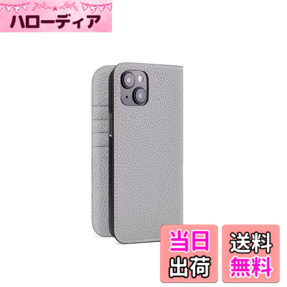 【貨物輸送無料】【ボナベンチュラ】当用日記容れもの シュリンクレザー 色：トゥルーグレー、大きさ：iPhone 14 Plus