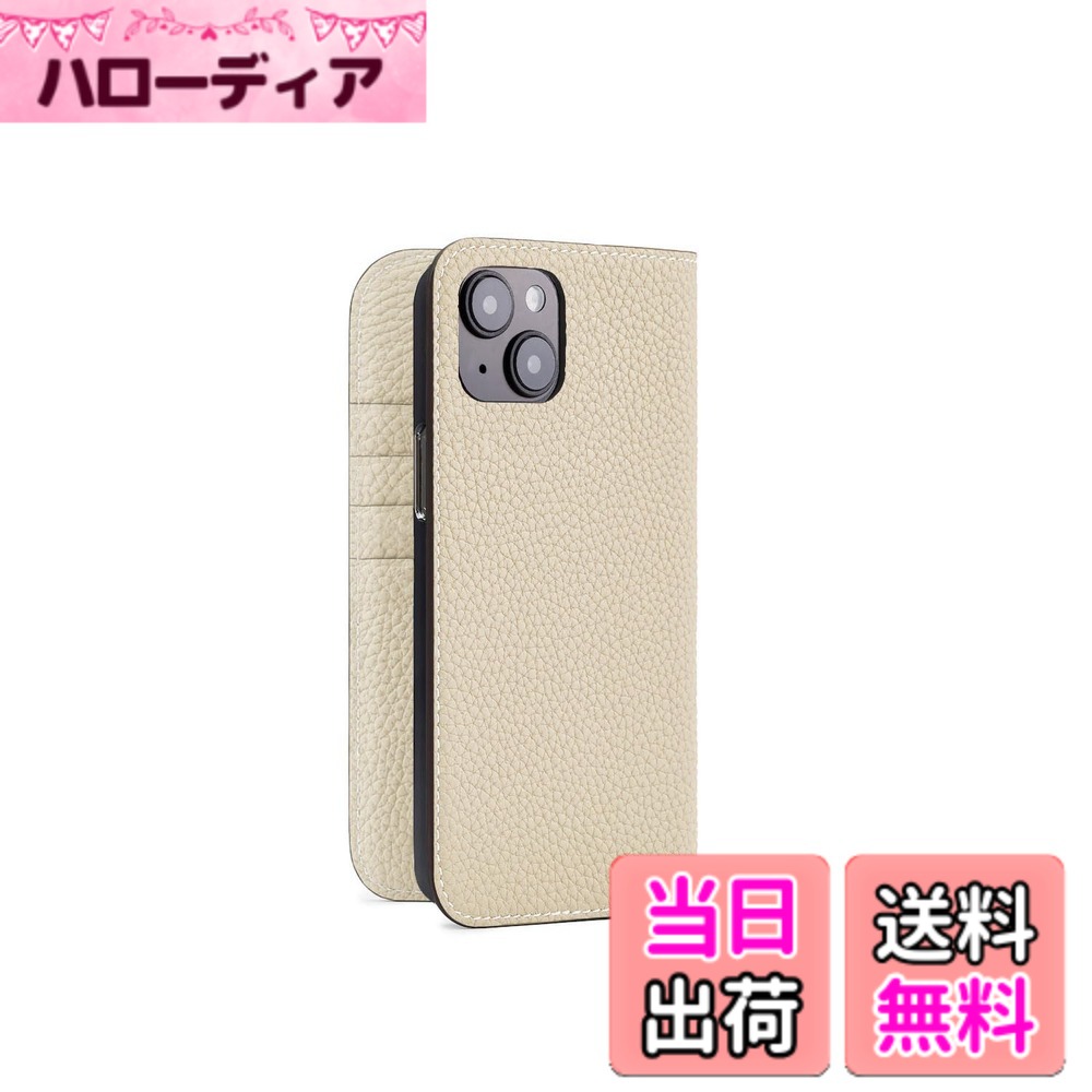 【貨物輸送無料】【ボナベンチュラ】当用日記容れもの シュリンクレザー 色：象牙色、大きさ：iPhone 14 Plus