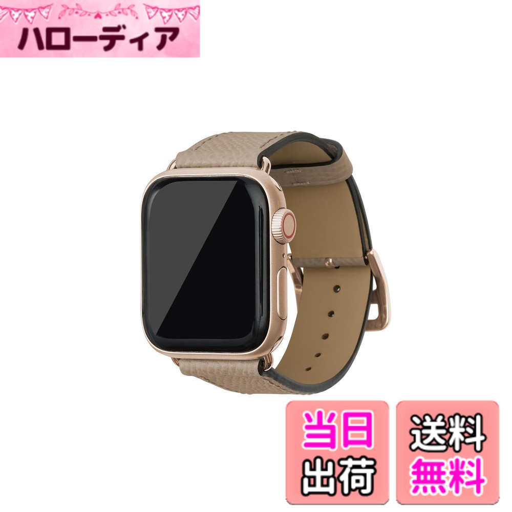 【貨物輸送無料】[BONAVENTURA] ボナベンチュラ Apple Watch用 なめし革周波数帯域 本革 ノブレッサレザー Apple Watch Series相応う 1-10 SE(第1・2時人) 相応う 色：なめし革:グレージュ / アダプタ：ゴールド、大いさ：44粍/45粍/46粍/49粍, M/L大いさ スマートフォン・タブレット-スマートウォッチアクセサリー