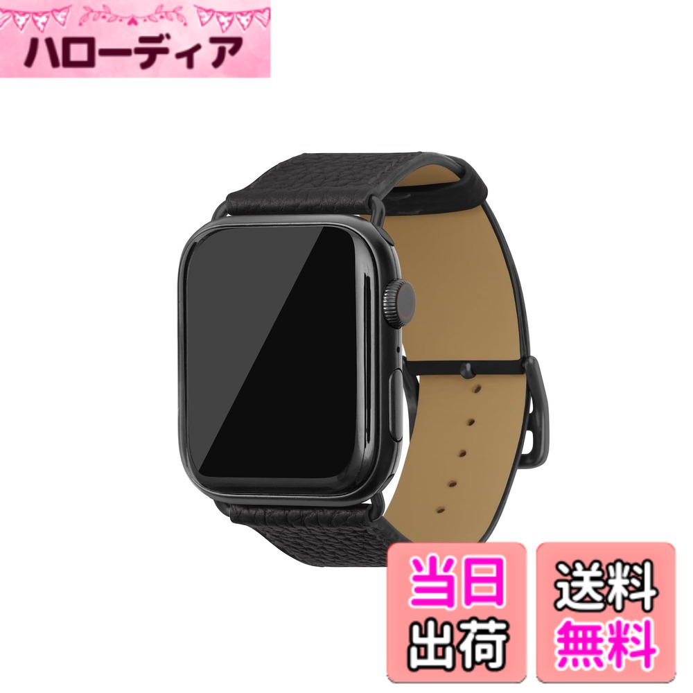 【貨物輸送無料】[BONAVENTURA] Apple Watch用 なめし革ダンス楽隊 本革 シュリンクレザー Apple Watch Series相応う 1-10 SE(第1・2時人) 相応う 色：なめし革:黒いこと / アダプタ：黒いこと、大きさ：38粍/40粍/41粍/42粍, M/L大きさ