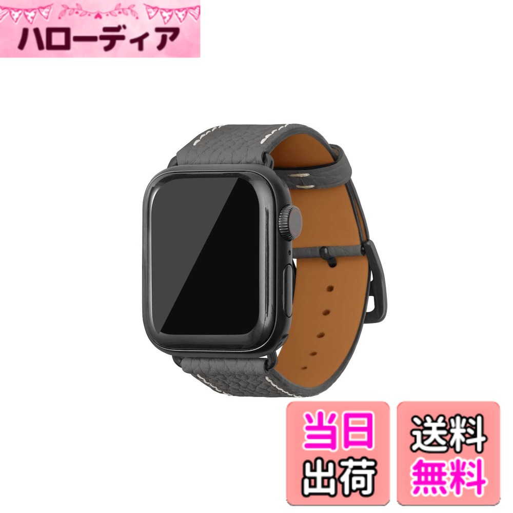 【貨物輸送無料】[BONAVENTURA] Apple Watch用 なめし革ダンス楽隊 本革 シュリンクレザー Apple Watch Series相応う 1-10 SE(第1・2時人) 相応う 色：なめし革:濃灰色薄墨色 / アダプタ：黒いこと、大きさ：38粍/40粍/41粍/42粍, M/L大きさ
