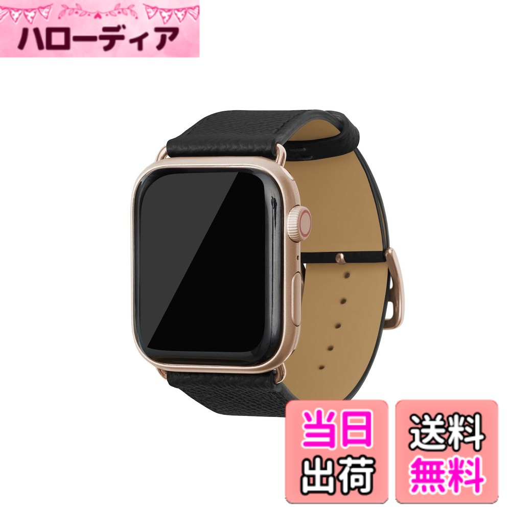 【貨物輸送無料】[BONAVENTURA] ボナベンチュラ Apple Watch用 なめし革ダンス楽隊 本革 ノブレッサレザー Apple Watch Series相応う 1-10 SE(第1・2時人) 相応う 色：なめし革:黒いこと / アダプタ：ゴールド、大きさ：44粍/45粍/46粍/49粍, M/L大きさ