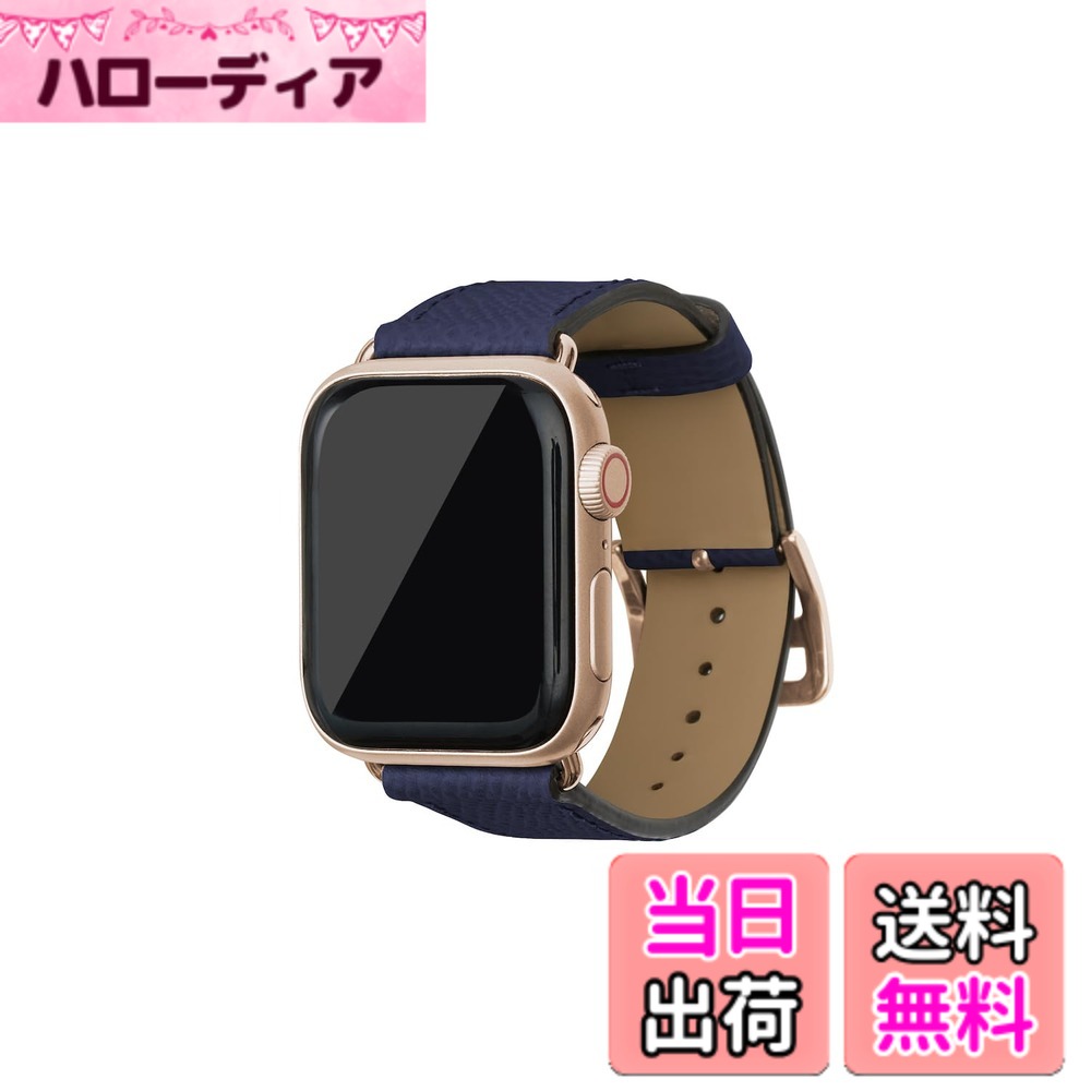 【貨物輸送無料】[BONAVENTURA] ボナベンチュラ Apple Watch用 なめし革ダンス楽隊 本革 ノブレッサレザー Apple Watch Series相応う 1-10 SE(第1・2時人) 相応う 色：なめし革:米国海軍 / アダプタ：ゴールド、大きさ：38粍/40粍/41粍/42粍, S/M大きさ