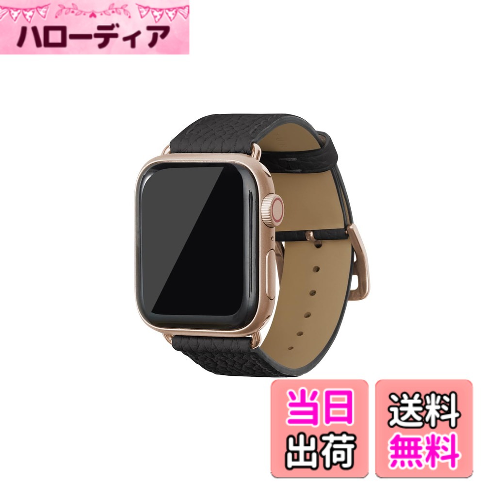 【貨物輸送無料】[BONAVENTURA] Apple Watch用 なめし革ダンス楽隊 本革 シュリンクレザー Apple Watch Series相応う 1-10 SE(第1・2時人) 相応う 色：なめし革:黒いこと / アダプタ：ゴールド、大きさ：44粍/45粍/46粍/49粍, M/L大きさ