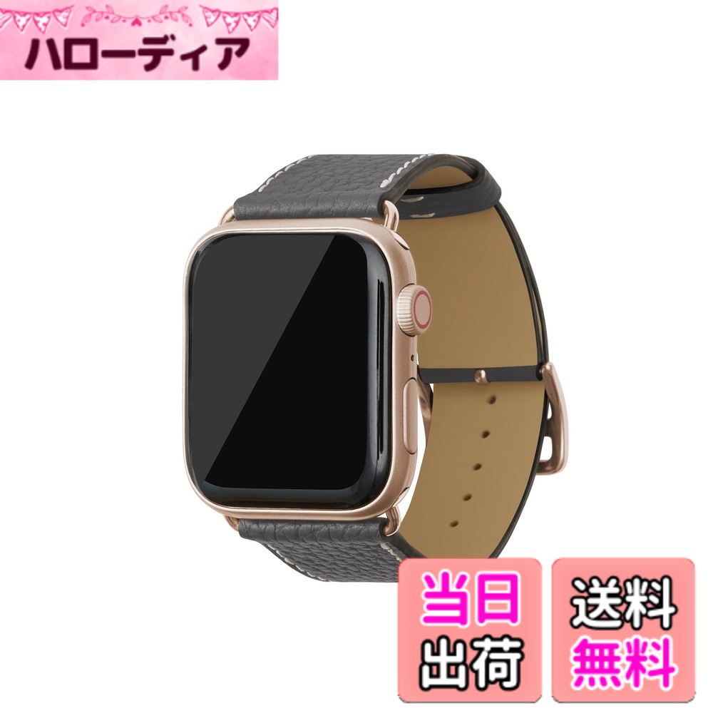 【貨物輸送無料】[BONAVENTURA] Apple Watch用 なめし革ダンス楽隊 本革 シュリンクレザー Apple Watch Series相応う 1-10 SE(第1・2時人) 相応う 色：なめし革:濃灰色薄墨色 / アダプタ：ゴールド、大きさ：44粍/45粍/46粍/49粍, M/L大きさ