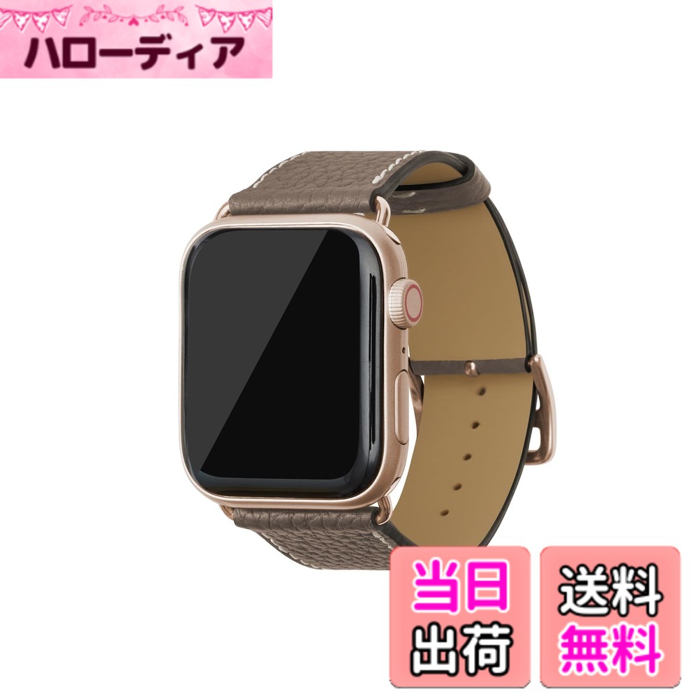 【貨物輸送無料】[BONAVENTURA] Apple Watch用 なめし革ダンス楽隊 本革 シュリンクレザー Apple Watch Series相応う 1-10 SE(第1・2時人) 相応う 色：なめし革:エトープ / アダプタ：ゴールド、大きさ：44粍/45粍/46粍/49粍, M/L大きさ