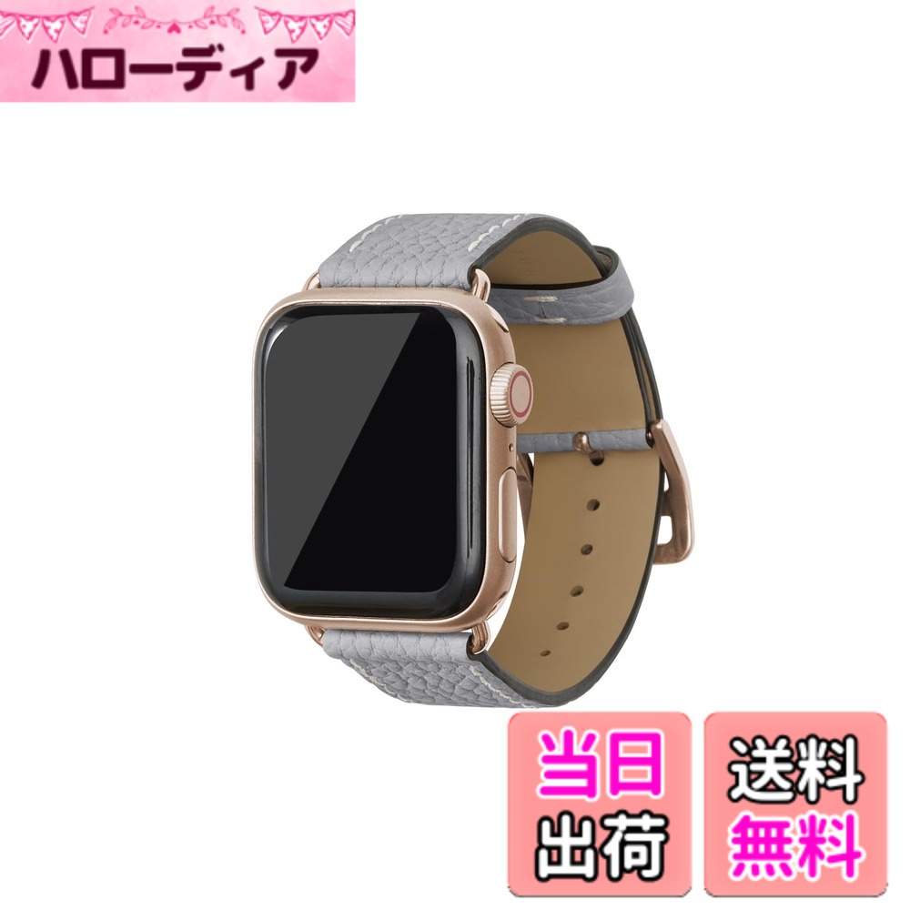 【貨物輸送無料】[BONAVENTURA] Apple Watch用 なめし革周波数帯域 本革 シュリンクレザー Apple Watch Series相応う 1-10 SE(第1・2時人) 相応う 色：なめし革:トゥルーグレー / アダプタ：ゴールド、大いさ：38粍/40粍/41粍/42粍, M/L大いさ