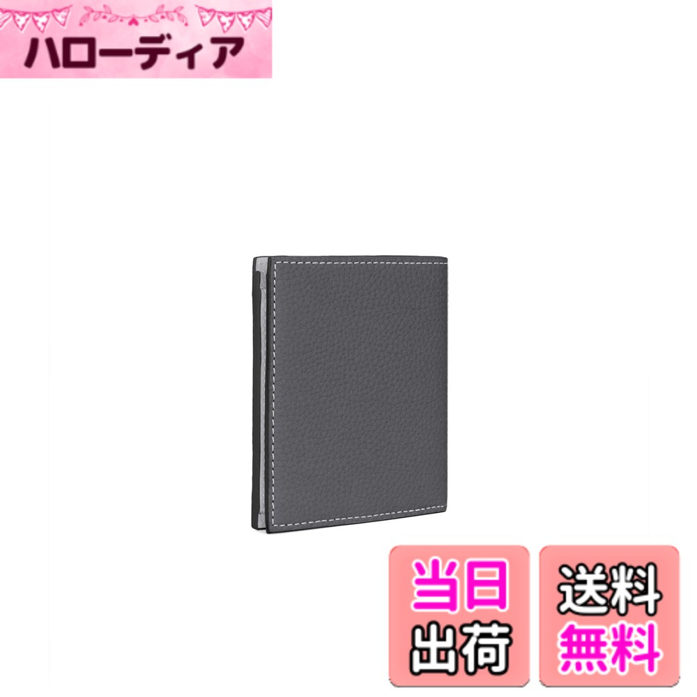 【貨物輸送無料】[BONAVENTURA] 【ボナベンチュラ】バイフォールド ウォレット シュリンクレザー 色：暗灰色 x トゥルーグレー