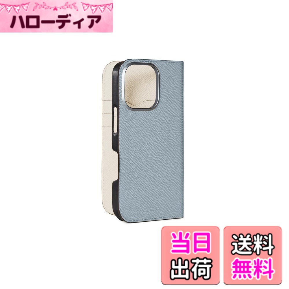 【送料無料】【BONAVENTURA】ダイアリーケース ノブレッサレザー iPhone16Pro BODN16P 色：ブルーリン x ホワイト、サイズ：iPhone 16 Pro