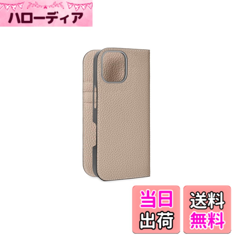 【貨物輸送無料】【BONAVENTURA】当用日記容れもの シュリンクレザー iPhone16Pro BODT16P 色：グレージュ、大いさ：iPhone 16 Pro