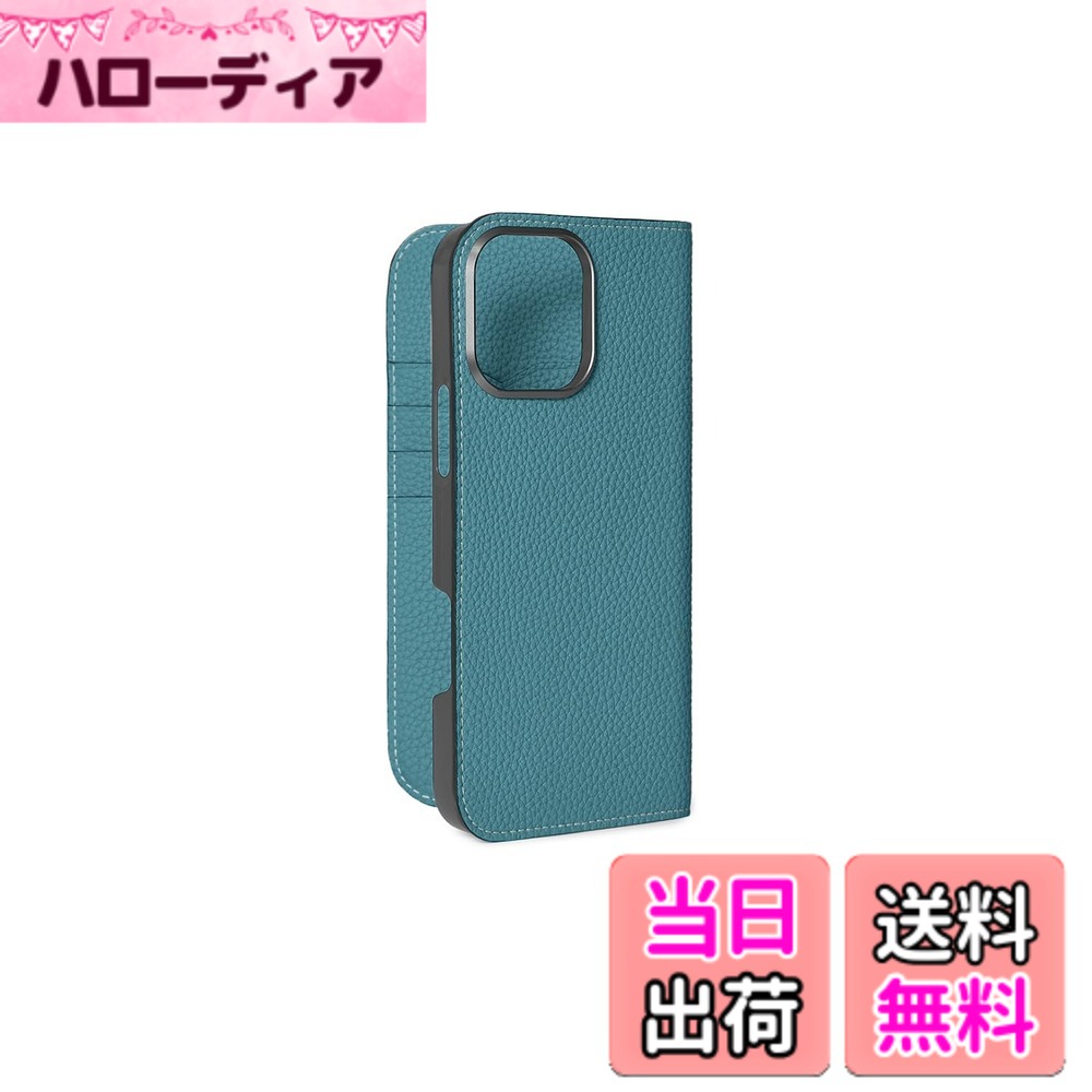 【貨物輸送無料】【BONAVENTURA】当用日記入れもの シュリンクレザー iPhone16ProMax BODT16PM 色：シアン、大きさ：iPhone 16 Pro Max