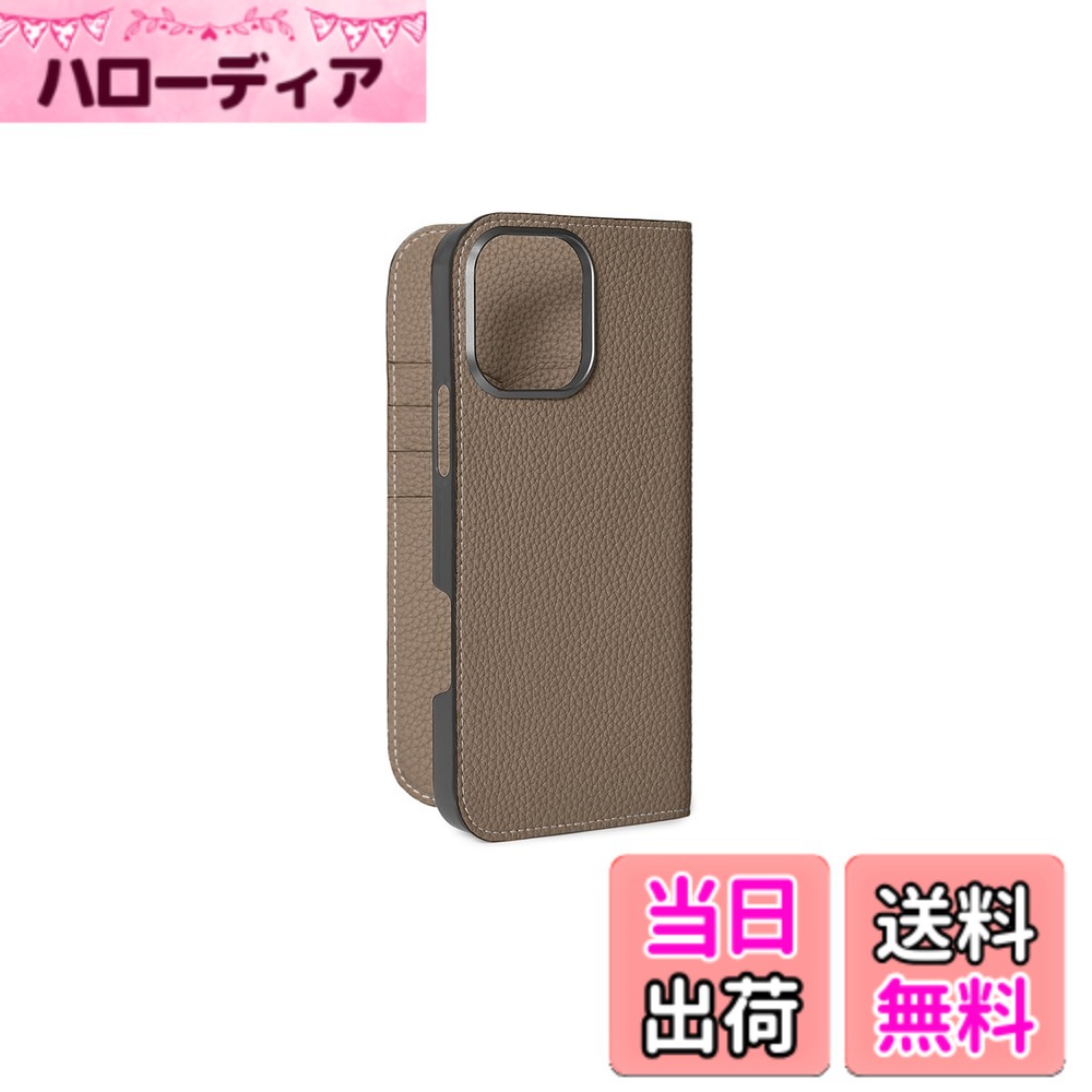 【貨物輸送無料】【BONAVENTURA】当用日記入れもの シュリンクレザー iPhone16ProMax BODT16PM 色：エトープ、大きさ：iPhone 16 Pro Max