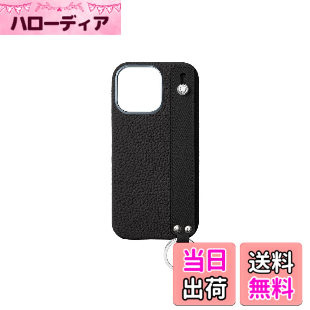 【送料無料】【BONAVENTURA】ハンドル付き バックカバーケース ボッタラートレザー(シュリンクレザー) iPhone16Pro BWHT16P 色:ブラック、サイズ:iPhone 16 Pro|ハローディア店