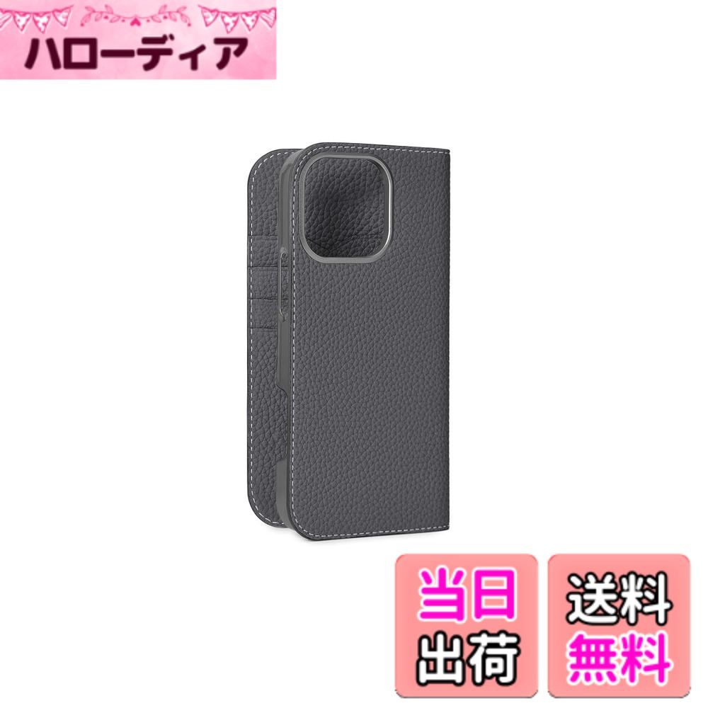 【貨物輸送無料】【BONAVENTURA】当用日記容れもの シュリンクレザー iPhone16ProMax BODT16PM 色：濃灰色薄墨色、大きさ：iPhone 16 Pro Max