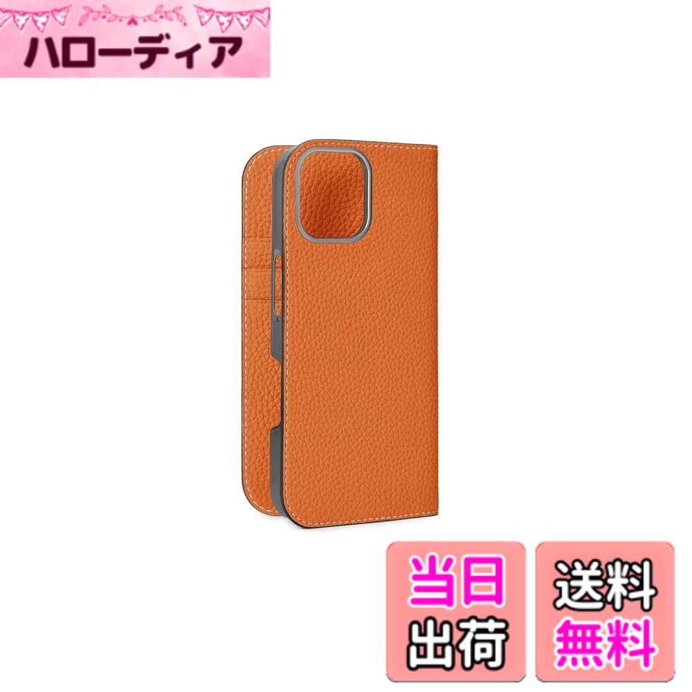 【貨物輸送無料】【BONAVENTURA】当用日記容れもの シュリンクレザー iPhone16Pro BODT16P 色：オレンジ色、大いさ：iPhone 16 Pro