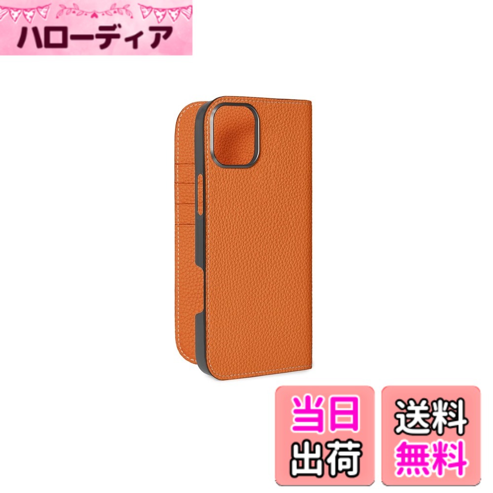 【送料無料】【BONAVENTURA】ダイアリーケース シュリンクレザー iPhone16Plus BODT16PL 色：オレンジ、サイズ：iPhone 16 Plus