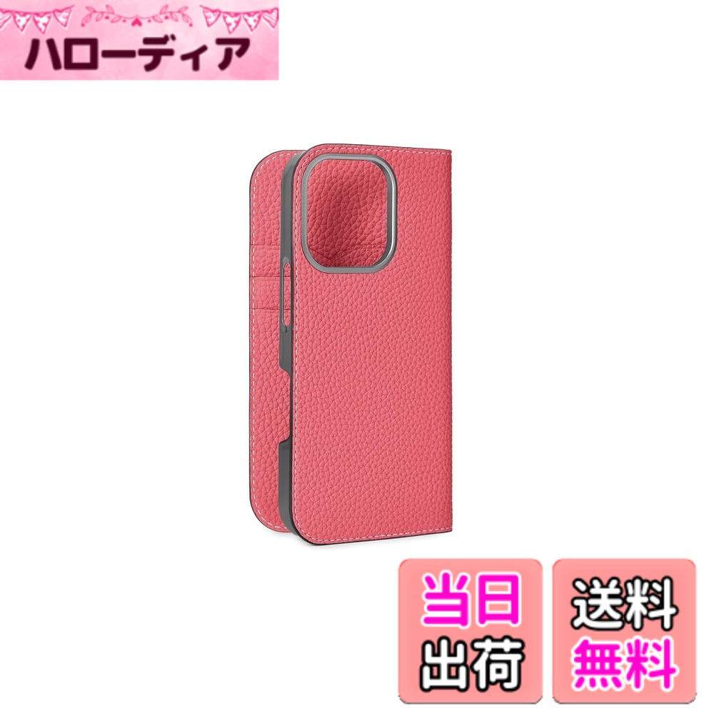 【貨物輸送無料】【BONAVENTURA】当用日記容れもの シュリンクレザー iPhone16Pro BODT16P 色：アザレ、大いさ：iPhone 16 Pro