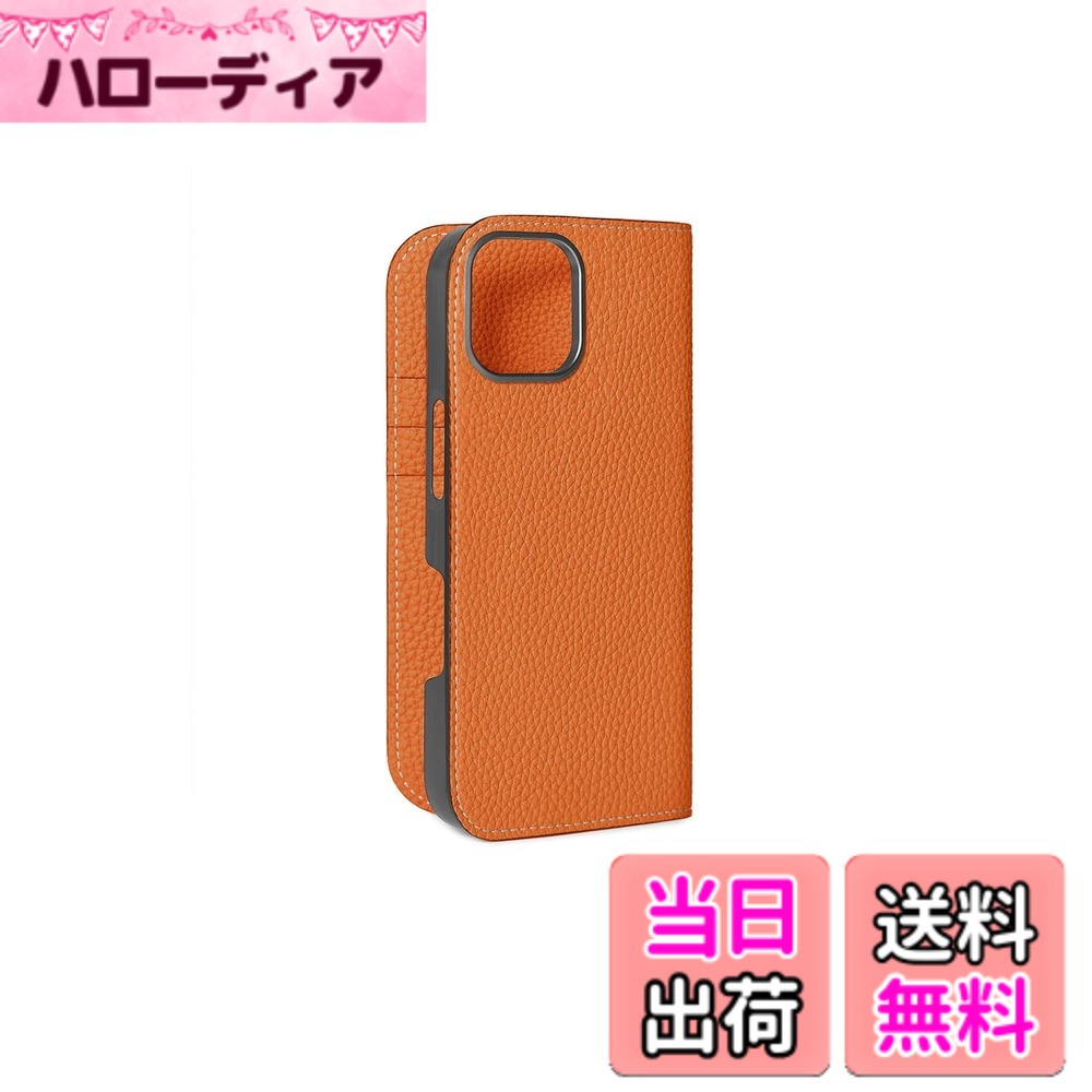 【貨物輸送無料】【BONAVENTURA】当用日記容れもの シュリンクレザー iPhone16 BODT16 色：オレンジ色、大いさ：iPhone 16
