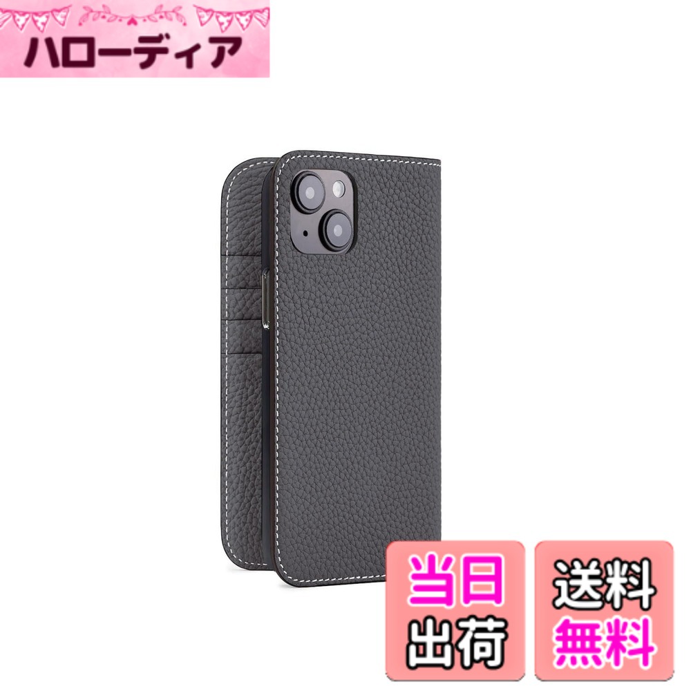 【貨物輸送無料】【BONAVENTURA】(for iPhone15 Plus) 当用日記入れもの シュリンクレザー [濃灰色薄墨色]イタリアンなめし革 本革 差し上げ物 差し上げ物 BODTR15PL-CG 色：濃灰色薄墨色.、大きさ：iPhone 15 Plus