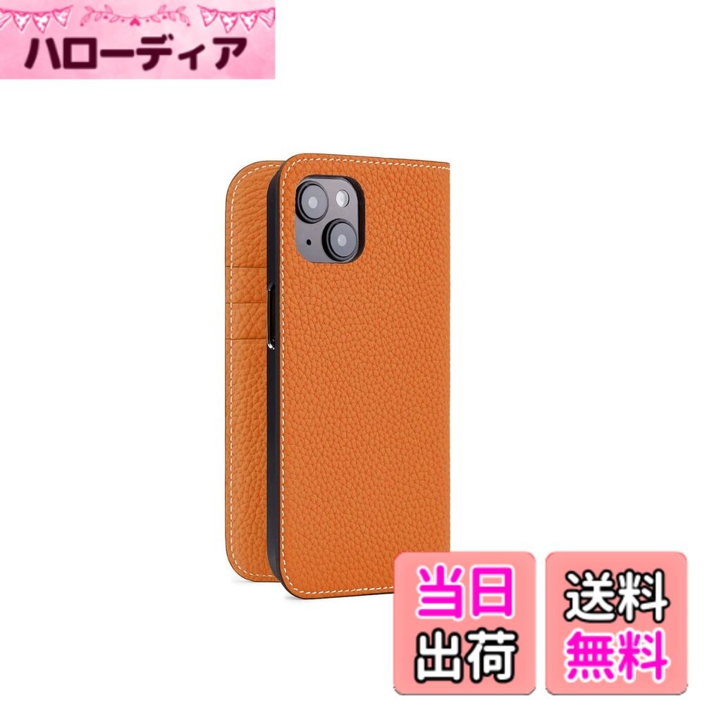 【貨物輸送無料】【BONAVENTURA】(for iPhone15) 当用日記容れもの シュリンクレザー [オレンジ色]イタリアンなめし革 本革 差し上げ物 差し上げ物 BODTR15-OR 色：オレンジ色.、大いさ：iPhone 15