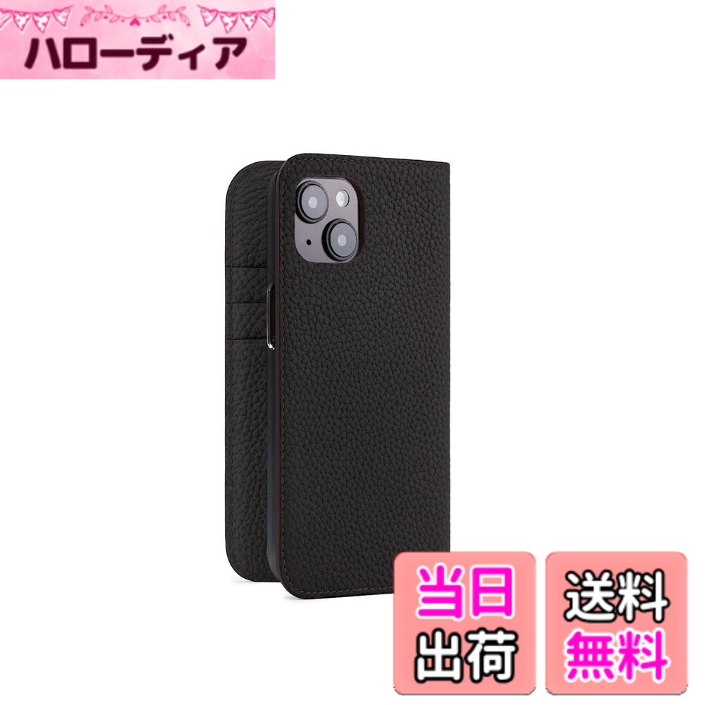 【送料無料】【BONAVENTURA】(for iPhone15) ダイアリーケース シュリンクレザー [ブラック]イタリアンレザー 本革 プレゼント ギフト BODTR15-BK 色：ブラック.、サイズ：iPhone 15｜ハローディア店