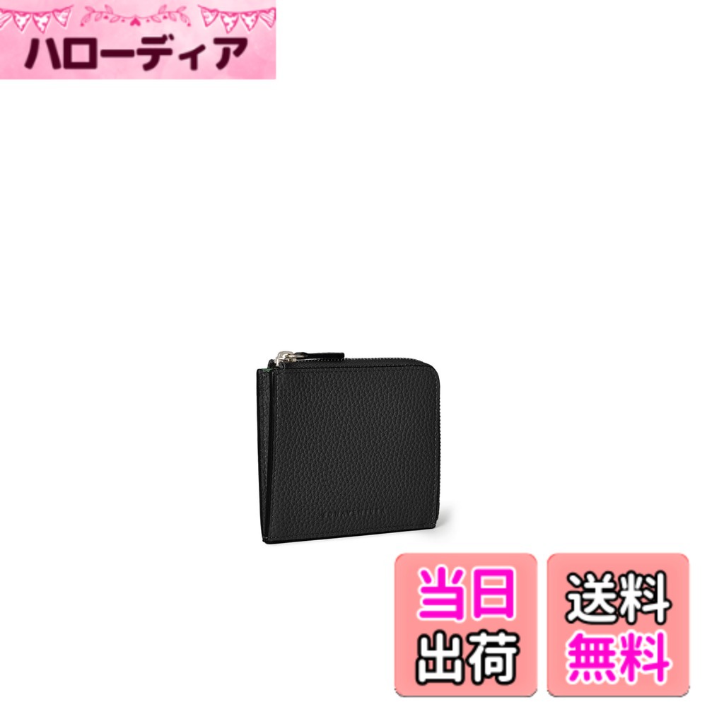 【貨物輸送無料】【BONAVENTURA】L字ジップ ウォレット シュリンクレザー 色：黒いこと x 緑であること