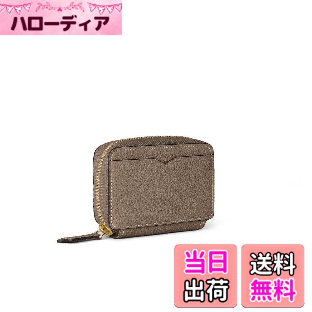 【貨物輸送無料】[BONAVENTURA] ラウンドジップ スマートキーケース ボッタラートレザー 色：エトープ x 黄色、大きさ：幅10.5珊 高さ8.5珊 奥ふかさ2.5珊