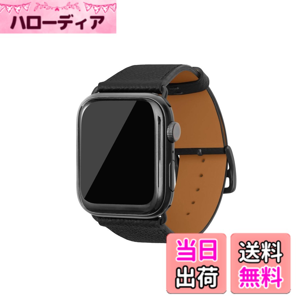 【貨物輸送無料】[BONAVENTURA] ボナベンチュラ Apple Watch用 なめし革ダンス楽隊 本革 ノブレッサレザー Apple Watch Series相応う 1-10 SE(第1・2時人) 相応う 色：なめし革:黒いこと / アダプタ：黒いこと、大きさ：38粍/40粍/41粍/42粍, M/L大きさ