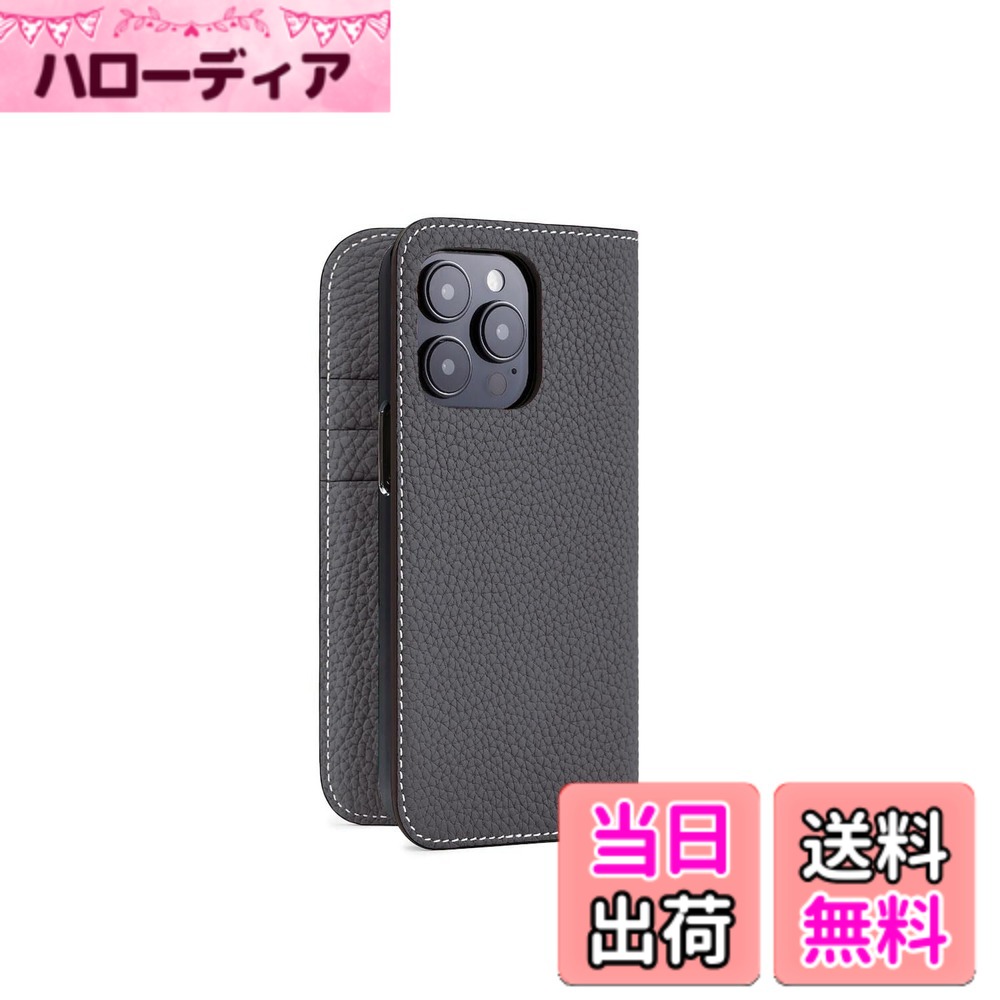 【貨物輸送無料】【BONAVENTURA】(for iPhone15 Pro) 当用日記容れもの シュリンクレザー [暗灰色薄墨色]イタリアンなめし革 本革 差し上げ物 差し上げ物 BODTR15P-CG 色：暗灰色薄墨色.、大いさ：iPhone 15 Pro
