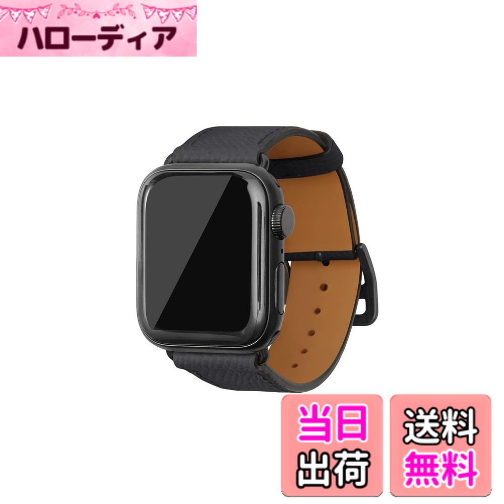 【貨物輸送無料】[BONAVENTURA] ボナベンチュラ Apple Watch用 なめし革ダンス楽隊 本革 ノブレッサレザー Apple Watch Series相応う 1-10 SE(第1・2時人) 相応う 色：なめし革：濃灰色薄墨色/アダプタ：黒いこと、大きさ：42粍/44粍/45粍, M/L大きさ