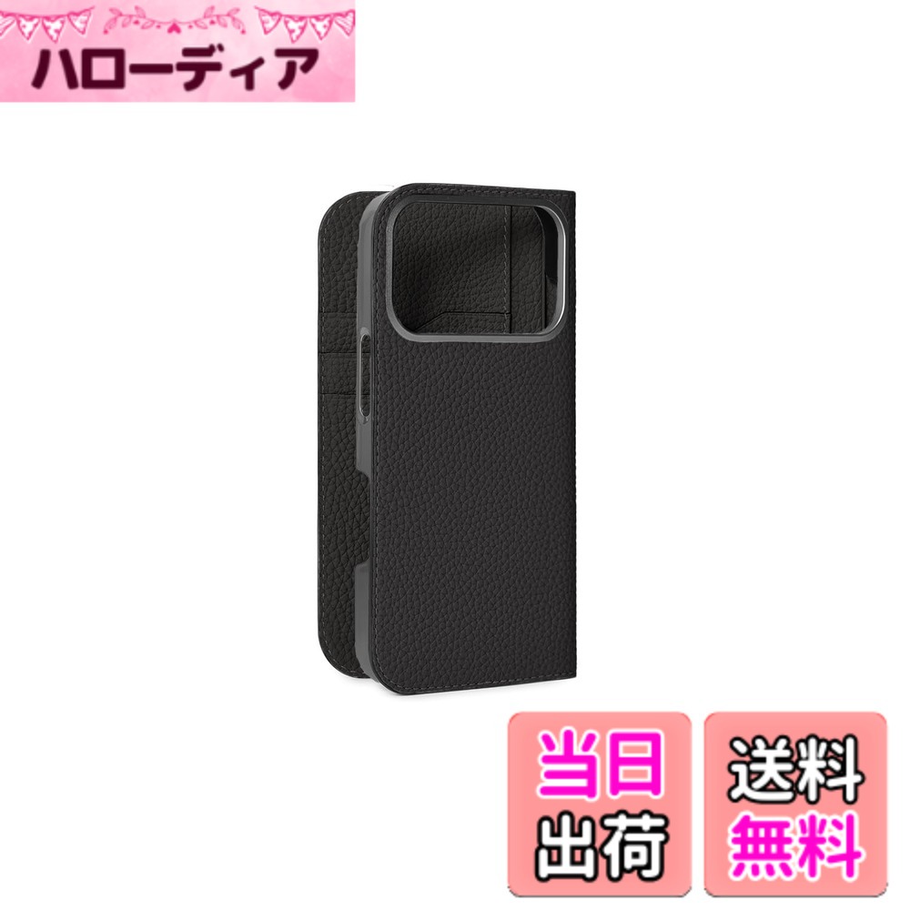 【貨物輸送無料】【ボナベンチュラ】当用日記容れもの シュリンクレザーiphone 17 Pro BODT17P 色：黒いこと、大いさ：iPhone 17 Pro