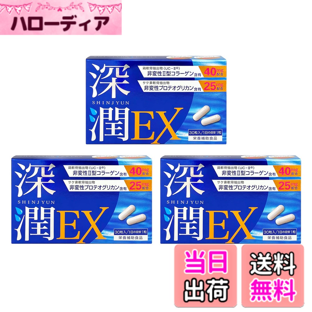 【送料無料】【軟骨成分2種】深潤EX プロテオグリカン(2,250mg/90日)非変性 2型 コラーゲン(3,600mg/90日)高配合 膝 関節 サプリ 1日1粒 90粒入 国内製造 PRO GRADE FORMULA