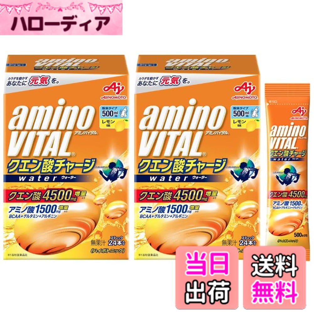【送料無料】【まとめ買い お得用】クエン酸チャージウォーター レモン味 24本入箱 x2箱セット クエン酸 4500mg アミノ酸 1500mg BCAA スポーツドリンク 粉末 水に溶けやすい すっきり飲めるレモン味