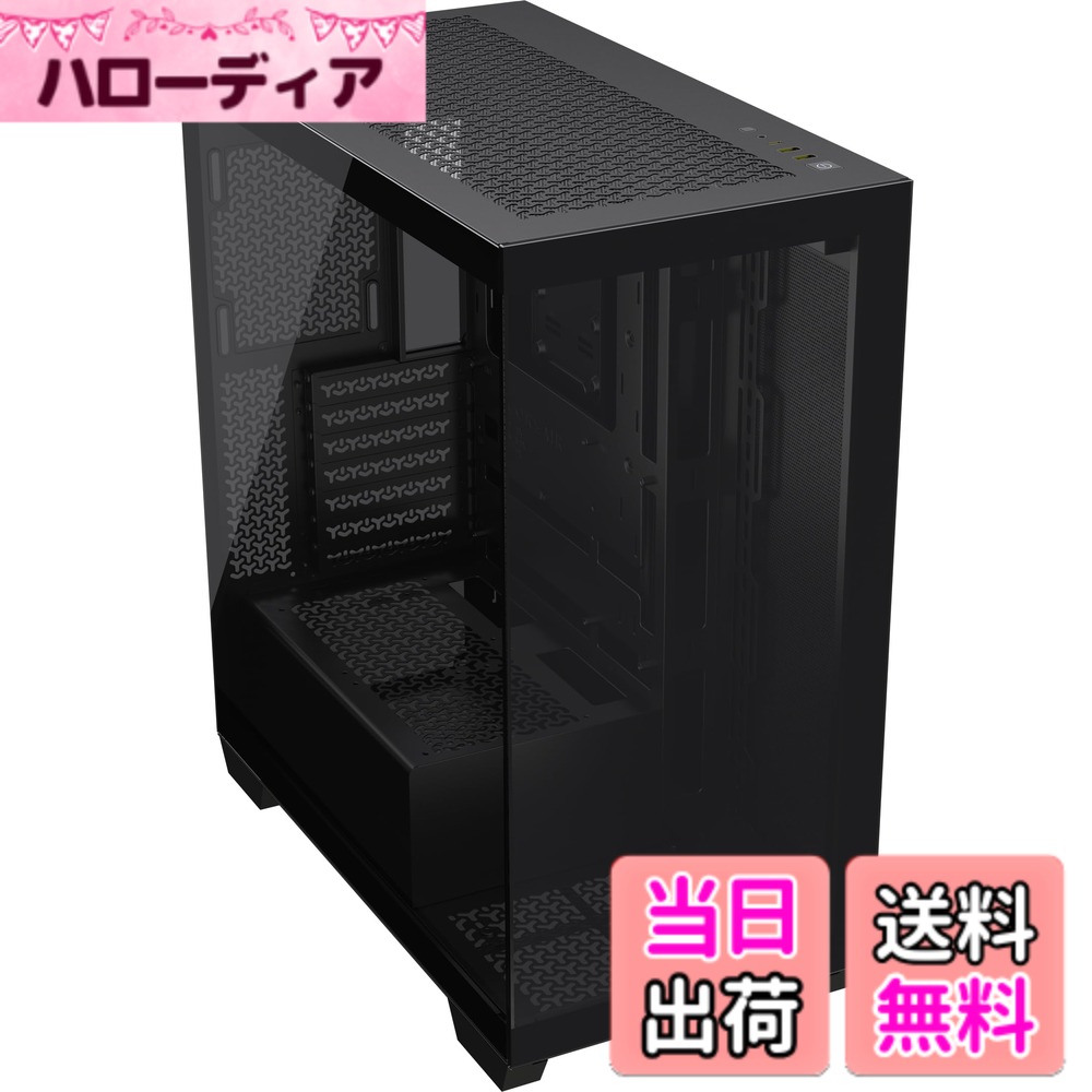 【送料無料】CORSAIR 3500X Tempered Glass ミドルタワーPCケース ブラック CC-9011276-WW|ハローディア店