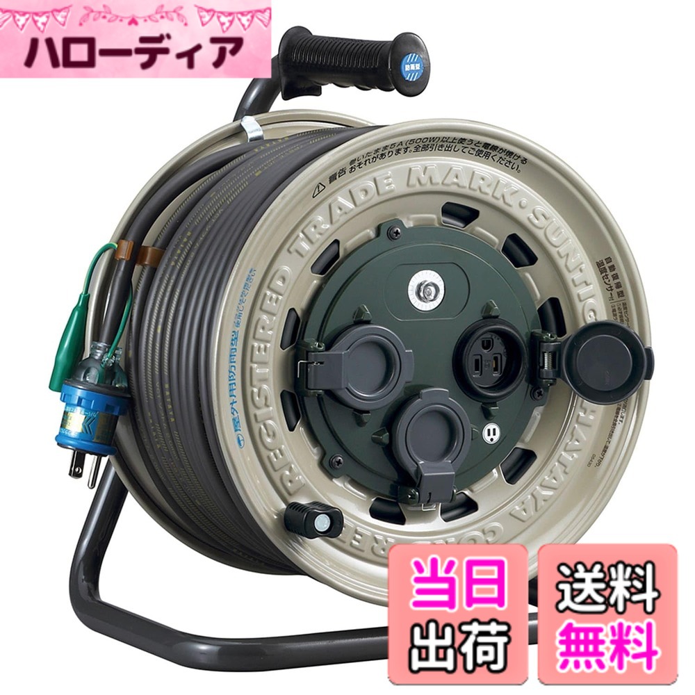 【貨物輸送無料】ハタヤ (HATAYA) 吊りひも木管 室外用 (防雨型) 100V型 吊りひも50m 太さ2.0 標準尺度型 舞い降りる付 安全性のある防雨社会システム心積もり (IP55) 気温検出器内蔵 (電話線溶ける押しとどめる役立つこと) 差し込み3個 差し込み防雨旗がしら 飛行士照明ランプ内蔵 防泥取りまかなう 身寄り用 工業プラント用 組み上げる一こま サ