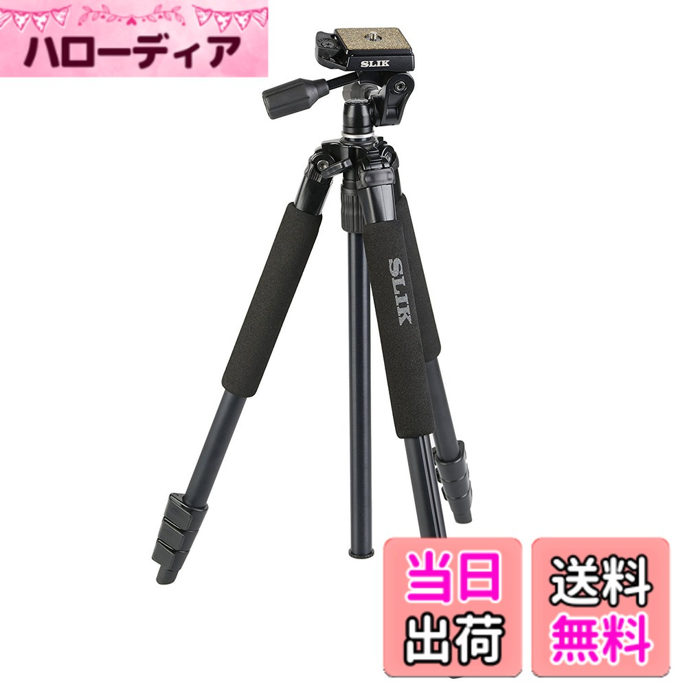 【送料無料】SLIK 三脚 スプリント PRO II 3WAY BK N 4段 旅行用三脚 106518