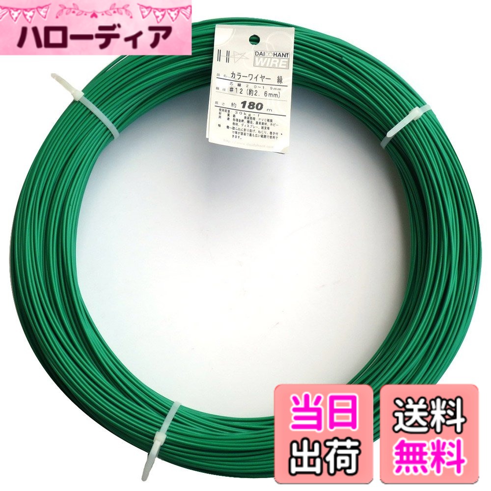 【貨物輸送無料】ダイドーハント (DAIDOHANT) 鉄条 [ビニール覆いかぶせる] 色つや針金 緑であること ( 緑 ) [太さ] #12 (2.6 粍 x [長さ] 180ｍ 10155468