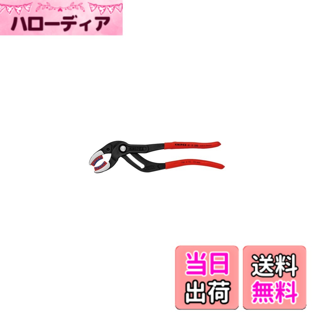 【送料無料】クニペックス KNIPEX 8111-250 パイププライヤー(プラスチックアゴ付)(SB)｜ハローディア店 8,352円