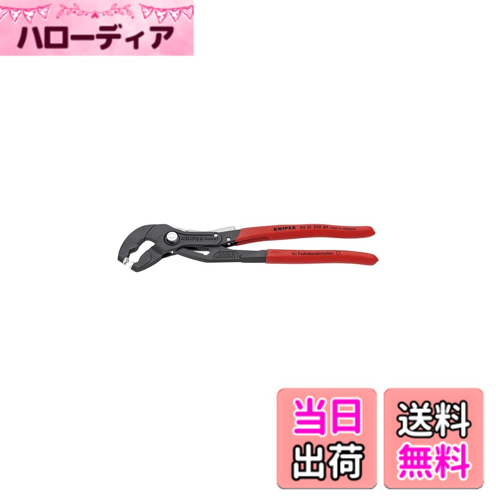 【貨物輸送無料】クニペックス(Knipex) てこの理論的根拠により小っちゃい力でやり方能力のあるなスプリングホースクランププライヤー 鍵を掛けるとり備える付き添い人 全長250粍 8551-250AF