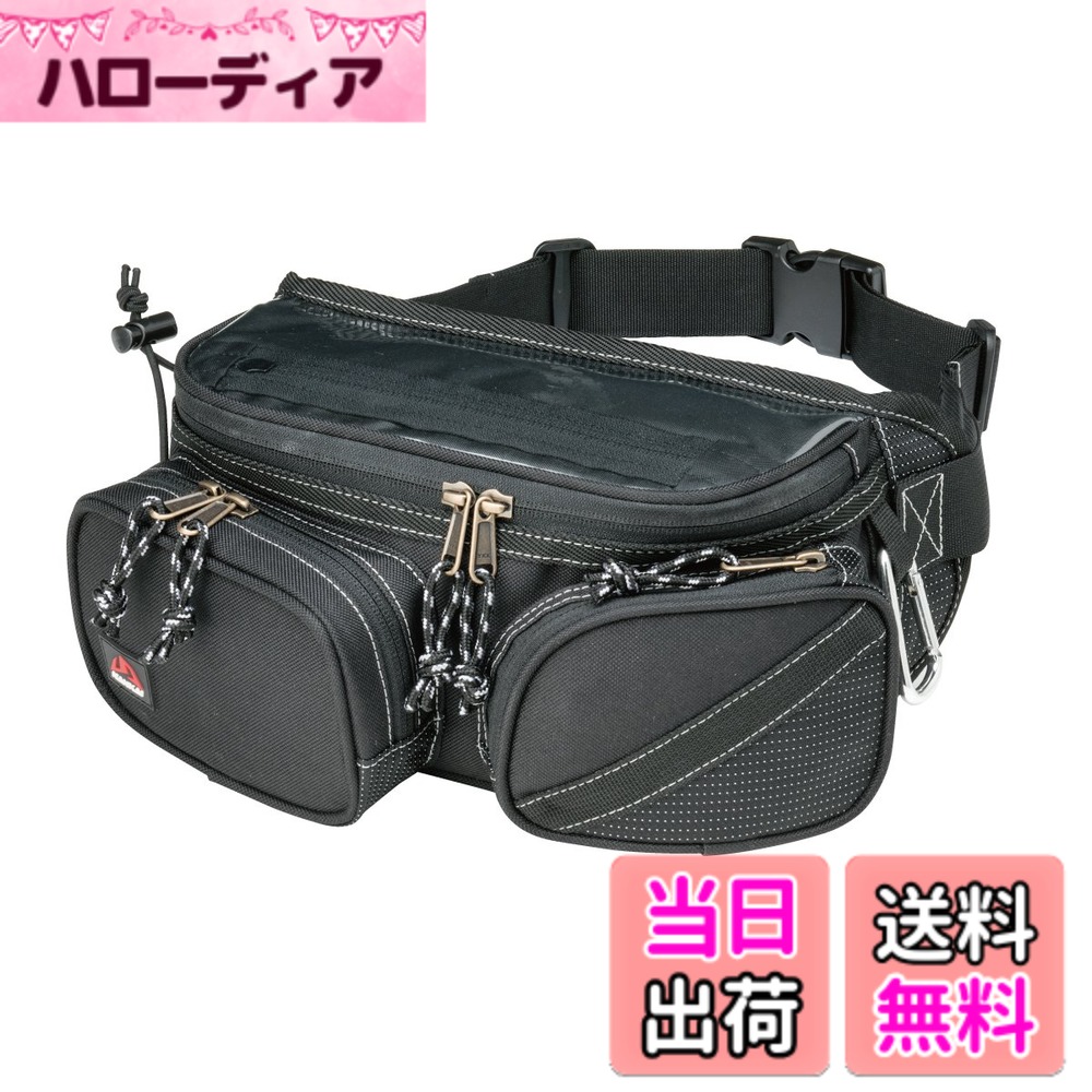 【送料無料】ナンカイ(NANKAI) ライディングモード ウエストバッグ ブラック/2.6リットル スマホ用クリアトップ BA508A
