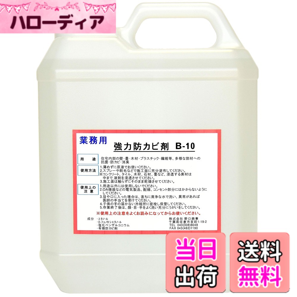 【貨物輸送無料】野口商事 最強力強さ 豪然たる 防菌類剤 【 B-10 壜 】 抗菌働きかけるでがっちり菌類押しとどめる 【 お洗い濯ぎ 飾り気の無い 生やさしい 】 壜詰め替え印字機 4000ml カビ取り剤-洗剤・柔軟剤・クリーナー-日用品雑貨・文房具・手芸