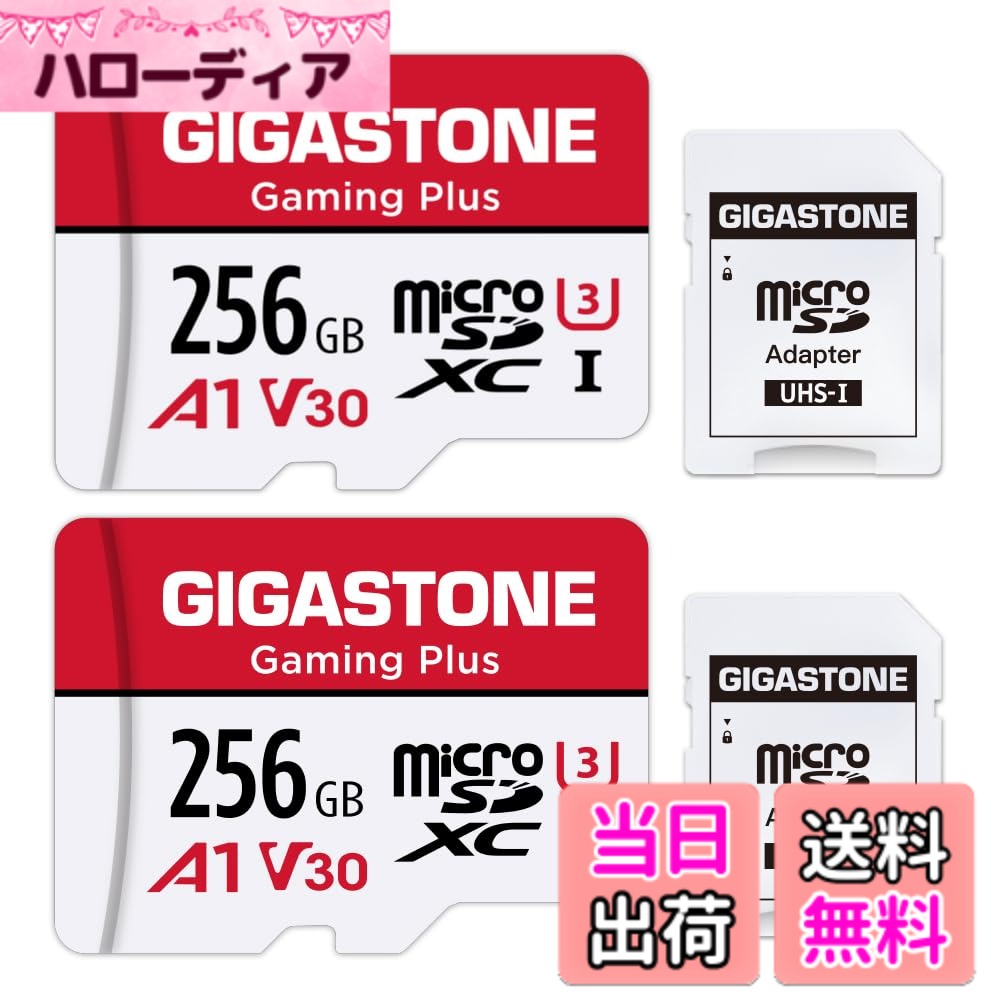 【送料無料】【Switch 1専用】 GIGASTONE マイクロsdカード 256GB 2個セット Gaming Plus microSDXC UHS-I A1 V30 U1 C10 4K UHD動画 100MB/s 高速 SDアダプター2枚付き【5年】