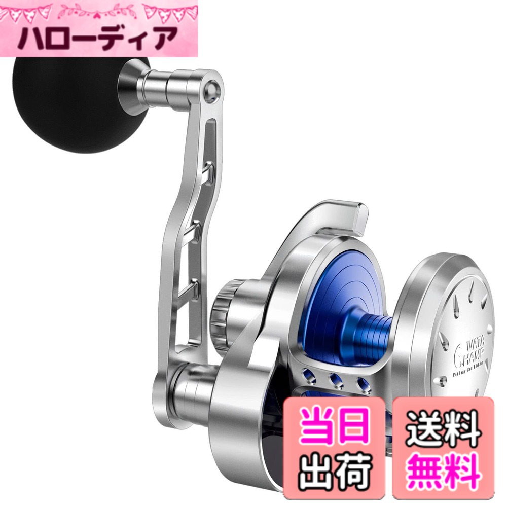 【送料無料】WATACHAMPワタチャンプ カリビアン(Caribbean) ジギング専用ベイトリール 大物用 レバードラグリール パワーハンドル 全身金属精密機械加工 ギア比5.3:1 最大ドラグ力25kg 左手ハンドル 海釣り 船釣 スロージギング 3000L|ハローディア店